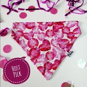 🐶 3 for $15 * Reversible Valentines Hearts Gems Over The Collar Dog Bandana